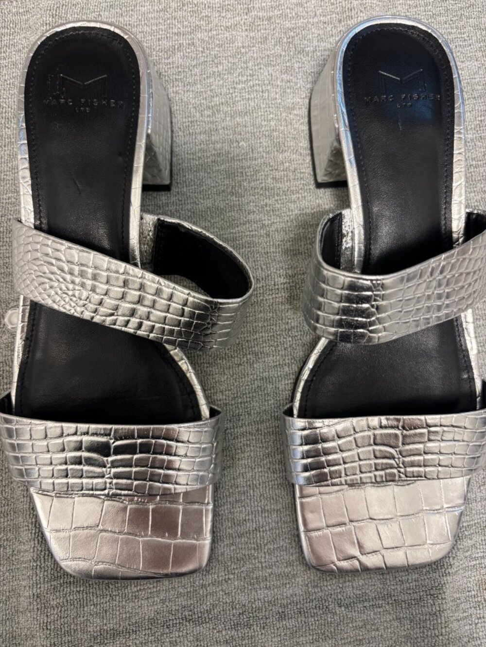 Marc Fisher Heeled Slide Sandals- Yori 8.5 M
